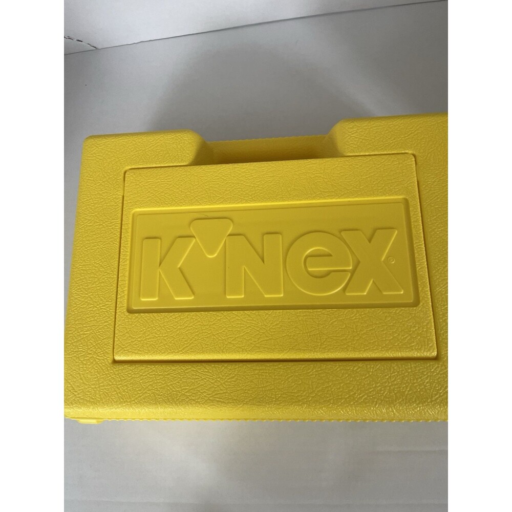 Vintage K'NEX Large Yellow Hard Box Carrying Case-K’NEX Pieces and Instructions